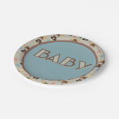 Moose en Mobile 7" rond baby shower papier borden Papieren Bordje (Gekanteld)