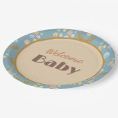 Moose en Mobile 9" rond baby shower papier borden Papieren Bordje (Gekanteld)