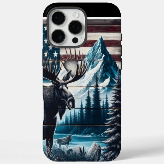 Moose en Mountain Art Case-Mate iPhone Case (Achterkant)