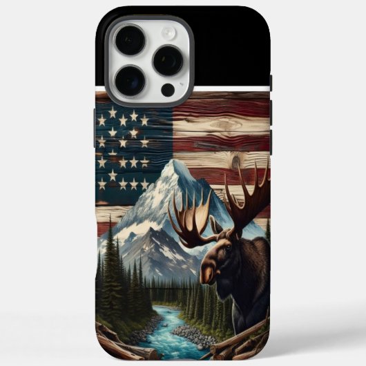 Moose en Mountain kunstwerk Case-Mate iPhone Case (Achterkant)