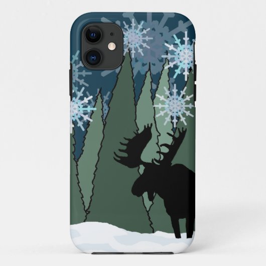 Moose en Snowflake Forest Case-Mate iPhone Case (Achterkant)