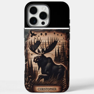 Moose en sterren aangepaste houten teken iPhone 16 pro max hoesje