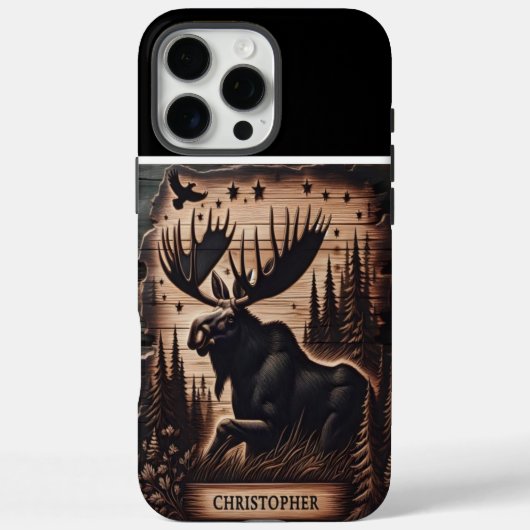 Moose en sterren aangepaste houten teken Case-Mate iPhone case (Achterkant)