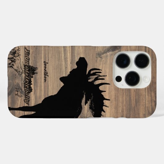 Moose en Wolf Wildlife iPhone Case (Achterkant (horizontaal))