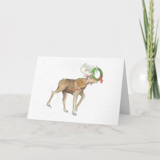 Moose en Wreath Card (Voorkant)