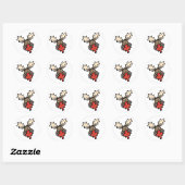 Moose & esdoornblad ronde sticker (Vel)