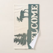 Moose Evergreen Trees Welkom Bad Handdoek (Handdoek)