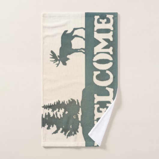 Moose Evergreen Trees Welkom Bad Handdoek (Handdoek)