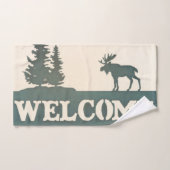 Moose Evergreen Trees Welkom Bad Handdoek (Handdoek)
