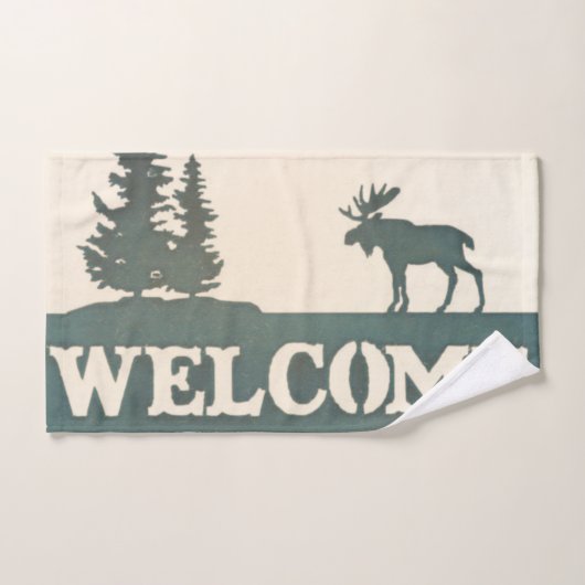Moose Evergreen Trees Welkom Bad Handdoek (Handdoek)