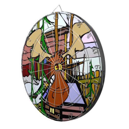 Moose Face Darts Dartbord (Voorkant Rechts)