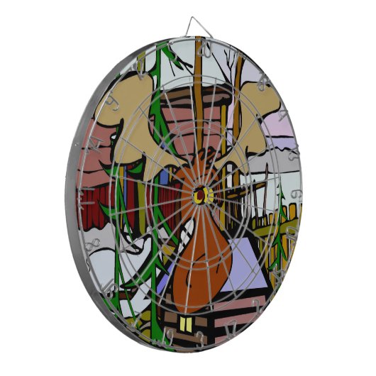 Moose Face Darts Dartbord (Voorkant Links)