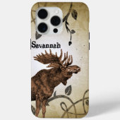  Moose Faded Damask Burnt Vines iPhone Case (Achterkant)
