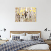 Moose Familie in de Aspens Canvas Art Afdruk (Insitu (Slaapkamer))