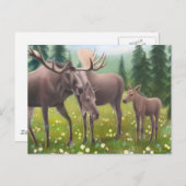 Moose Family Briefkaart (Voorkant / Achterkant)