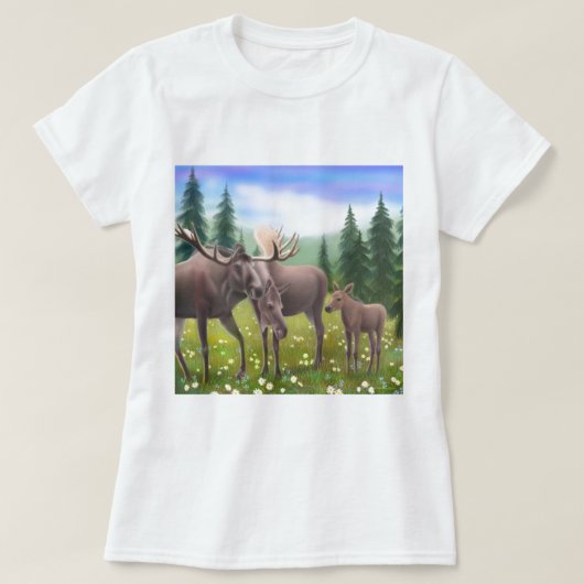 Moose Family Dames Babydoll T-shirt (Design voorkant)