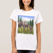 Moose Family Dames Babydoll T-shirt (Voorkant)