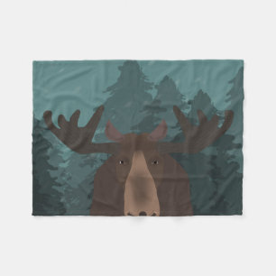 Moose Fleece Blanket Deken