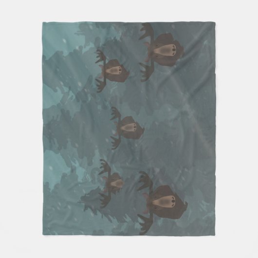 Moose Fleece Blanket Deken (Voorkant)