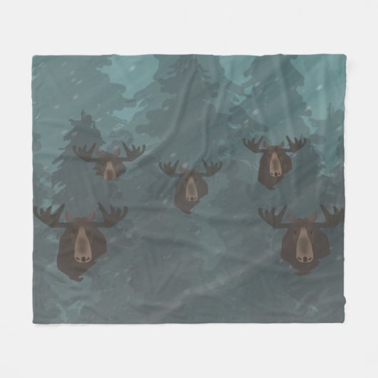 Moose Fleece Blanket Deken (Voorkant (Horizontaal))