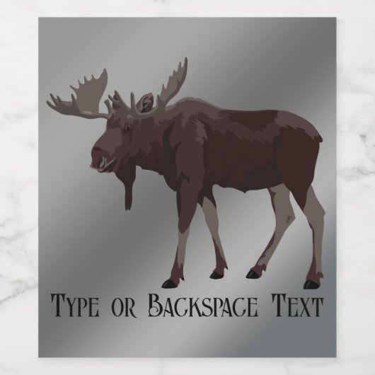 Moose Flessenetiketten Douane Moose etiketten (Enkel label)