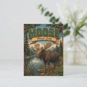Moose Forest Lake POPCUT Briefkaart (Staand voorkant)