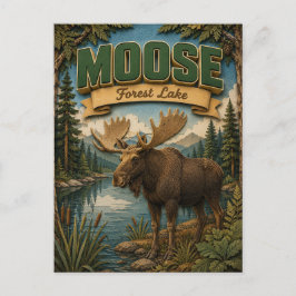 Moose Forest Lake POPCUT Briefkaart