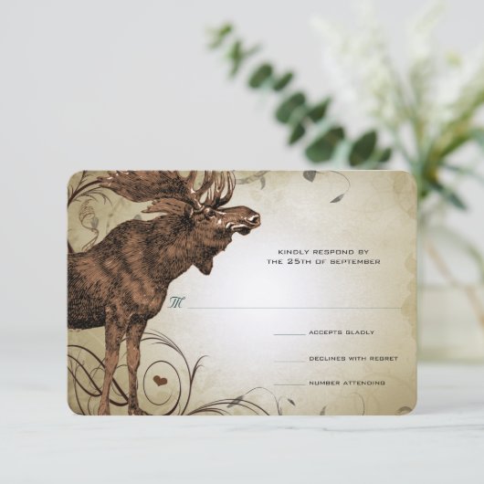  Moose Forest Lodge Ranch Wedding RSVP (Staand voorkant)