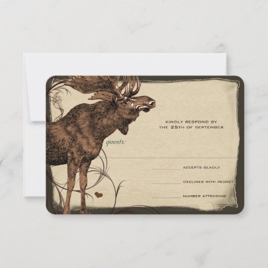 Moose Forest Lodge Ranch Wedding RSVP (Voorkant)
