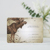 Moose Forest Lodge Ranch Wedding RSVP Kaartje (Staand voorkant)