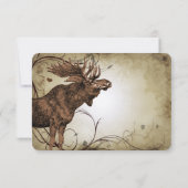 Moose Forest Lodge Ranch Wedding RSVP Kaartje (Achterkant)