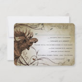 Moose Forest Lodge Ranch Wedding RSVP Kaartje (Voorkant)