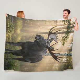 Moose & Forest Natuur Deken – Gezellig Wildlife