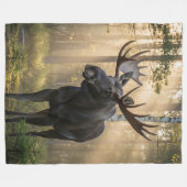 Moose & Forest Natuur Deken – Gezellig Wildlife (Voorkant (Horizontaal))