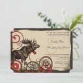 -Moose Forest Wedding Invitations Kaart (Staand voorkant)