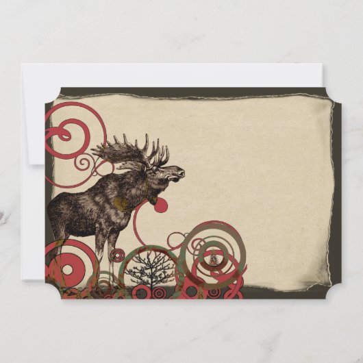 -Moose Forest Wedding Invitations Kaart (Achterkant)