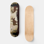 Moose Forest Wildlife Scene Skateboard (Voorkant)