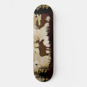 Moose Forest Wildlife Scene Skateboard (Voorkant)