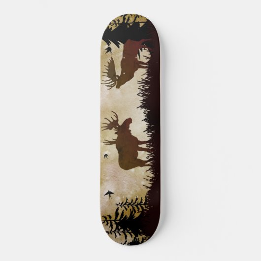 Moose Forest Wildlife Scene Skateboard (Voorkant)