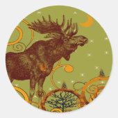 Moose Gifts Ronde Sticker (Voorkant)