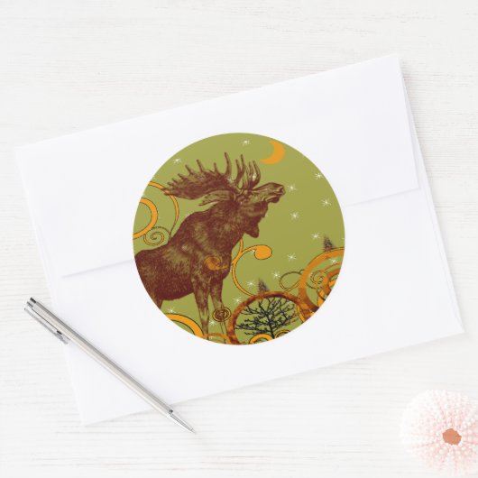  Moose Gifts Ronde Sticker (Envelop)