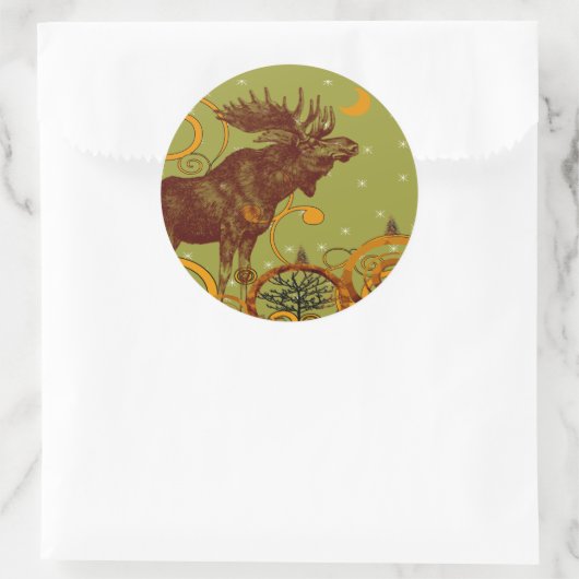  Moose Gifts Ronde Sticker (Tas)