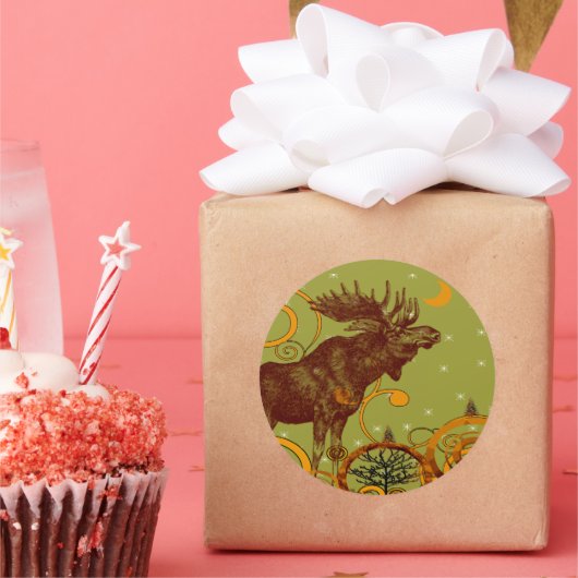 Moose Gifts Ronde Sticker (Feest)
