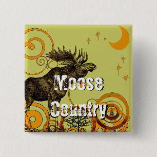  Moose Gifts Vierkante Button 5,1 Cm