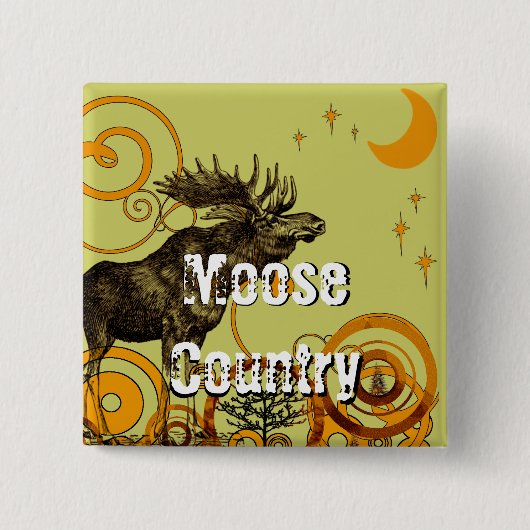  Moose Gifts Vierkante Button 5,1 Cm (Voorkant)