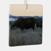 Moose Grazing op zonsopgang bij Grand Teton Keramisch Ornament (Rechts)