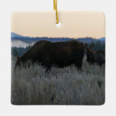 Moose Grazing op zonsopgang bij Grand Teton Keramisch Ornament (Voorkant)