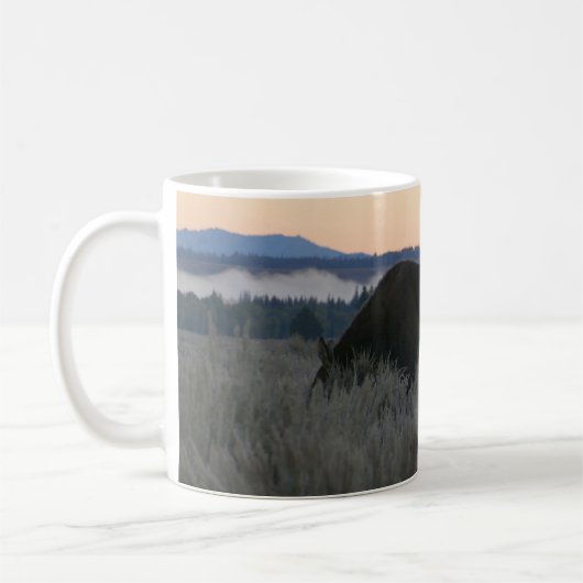 Moose Grazing op zonsopgang bij Grand Teton Koffiemok (Links)