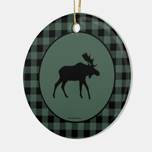 Moose Green Black Plays Border Keramisch Ornament (Links)