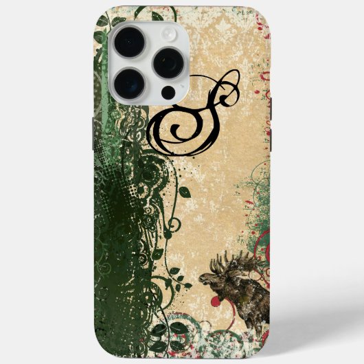Moose Grunge Swirl Vines Case-Mate iPhone Case (Achterkant)